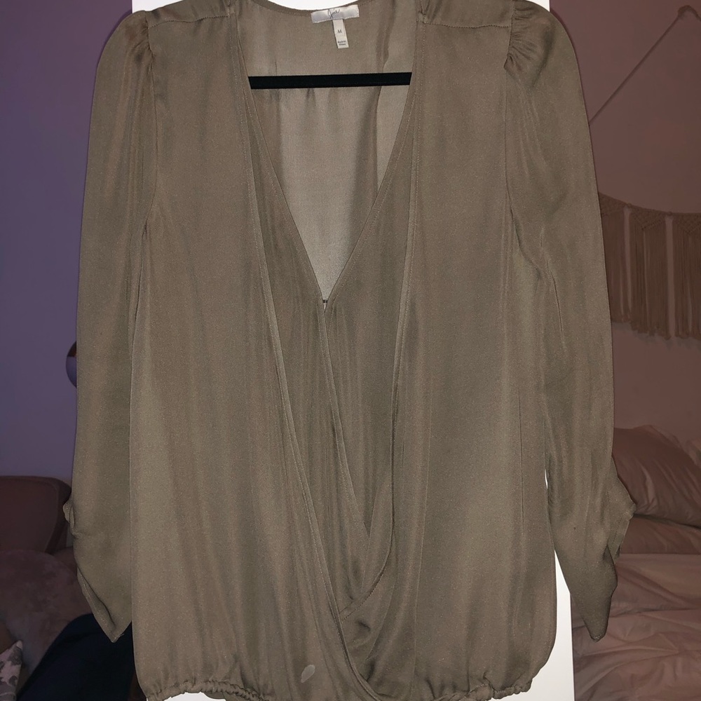 Joie Olive Green 3/4 sleeve blouse